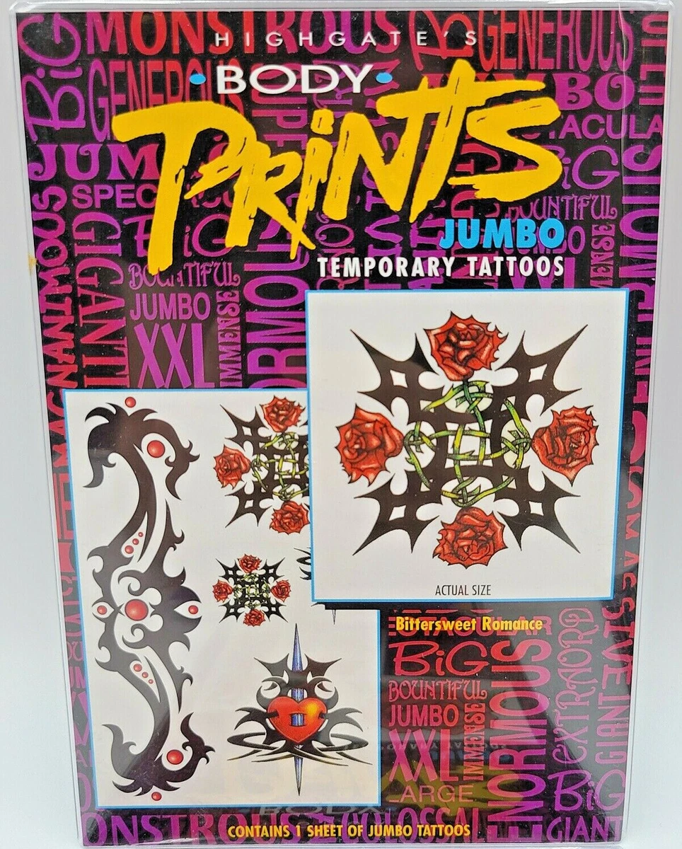 Highgate's Tribal Body Prints Tattoos-Bittersweet Romance - Waterproof NEW
