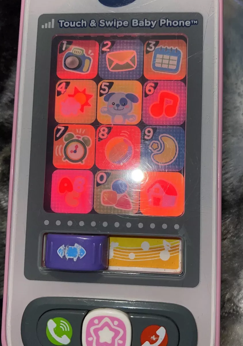 VTech Touch and Swipe Baby Phone, Pink TESTED Working Batteries Included