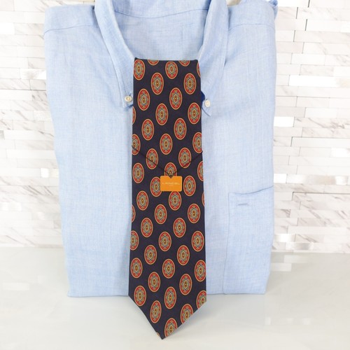 Lancel Neck Tie Mens Blue Red Paisley Silk Foulard Medallion Luxury Japan NWT