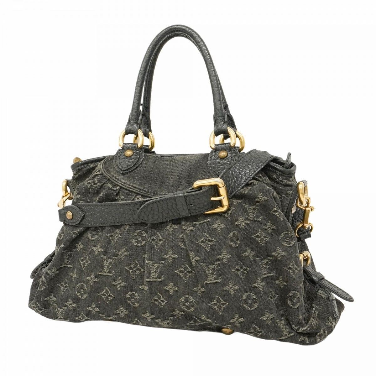 【希少】 LOUIS VUITTON Monogram Neo Cabby Vintage バッグ Auth Louis Vuitton Monogram Denim Neo Cabby MM 2Way Bag Noir