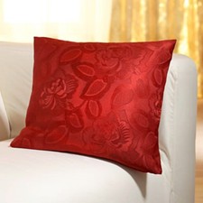 Kissenhülle Rosen-Jacquard Bordeaux Kissenbezug Sofakissen ca.37 x 37 cm 