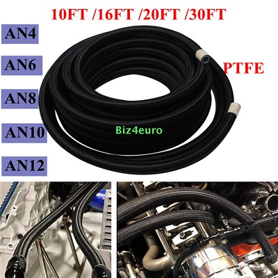 Dash AN4/6/8/10/12 PTFE Nylon Stahlflex Leitung Edelstahl Öl Benzin Schlauch