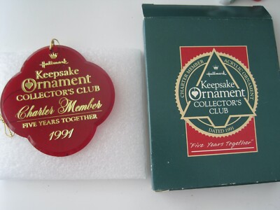 Hallmark Keepsake Ornament Miniature Collector's Club 1991 Five Years Together