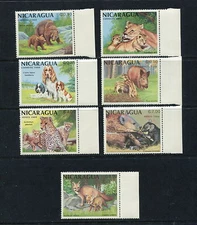 F619  Nicaragua 1988   fauna animals dogs lions  7v. MNH  