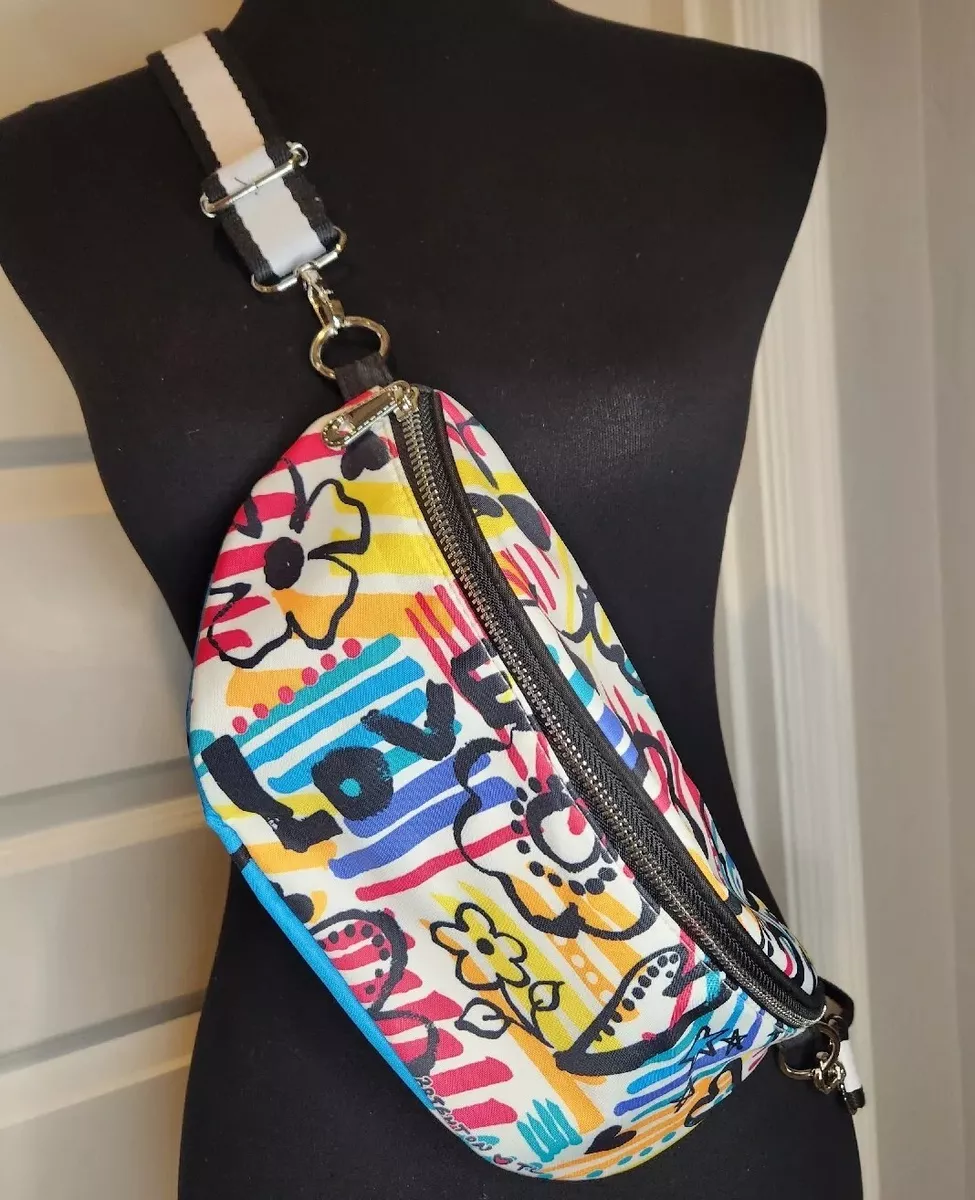 Brighton Graffiti Love Crossbody Belt Bag Fanny Pack Waist Bag EUC