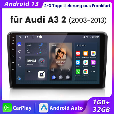 Carplay Autoradio Für Audi A3 S3 RS3 8P 8V 9''Android13 GPS Sat Navi RDS BT 1+32G