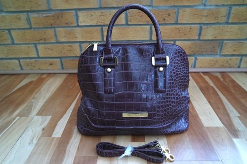 BOLSO DE MANO IVANKA TRUMP CIRUELA PÚRPURA COCODRILO IMITACIÓN CUERO - Imagen 7 de 7