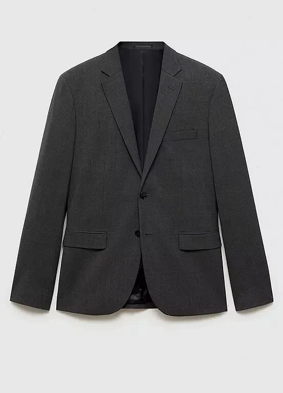 Blazer De Hombre Mango En Gris Talla 40R - Imagen 3 de 3