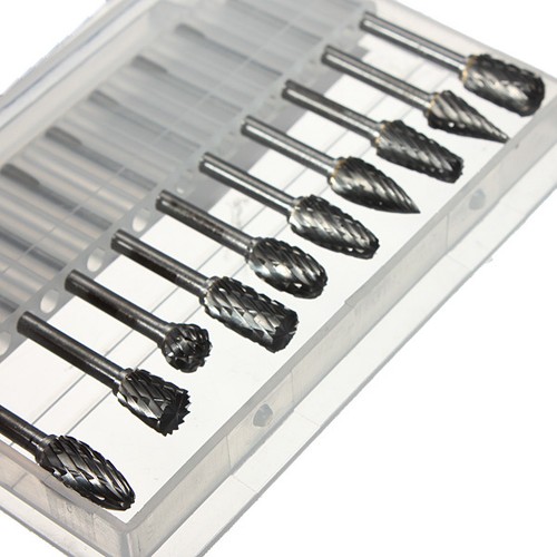 10 x Tungsten 6mm Head Carbide Burrs For Rotary Drill Die Grinder Carving Bit