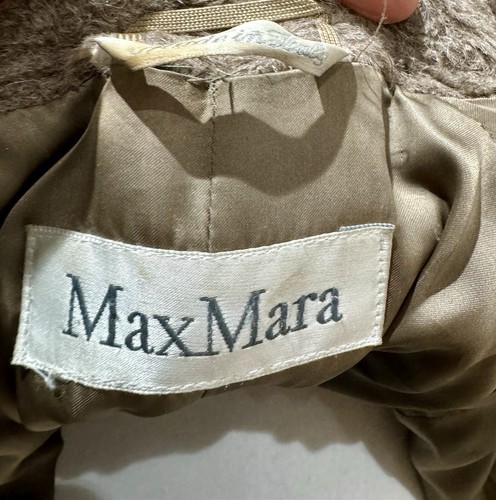 MAX MARA Oversize Alpaca Wool Double Breasted Short Teddy Pea Coat UK 14 L XL 16 - Picture 12 of 14