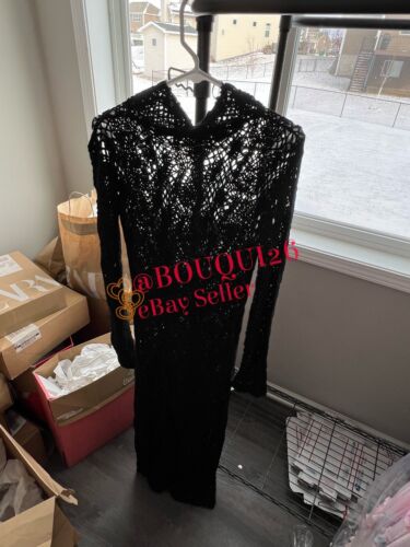 ZARA NEW WOMAN LONG CROCHETED KNIT DRESS LIMITED EDITION BLACK ALL SIZE 9598/248 - Picture 3 of 6