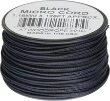 Micro Cord 125ft Atwood Rope MFG Made in USA Black RG1267 &