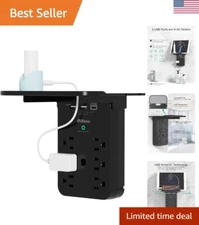 Wall Outlet Expander with Removable Shelf & Smart USB Charging - Home Essential