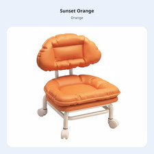 Low Rolling Stool with Backrest Stable Anti-Tip Design Swivel Caster Stool