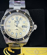Invicta Pro Diver Men's Silver Stainless Steel Gold Dial Wristwatch 200m