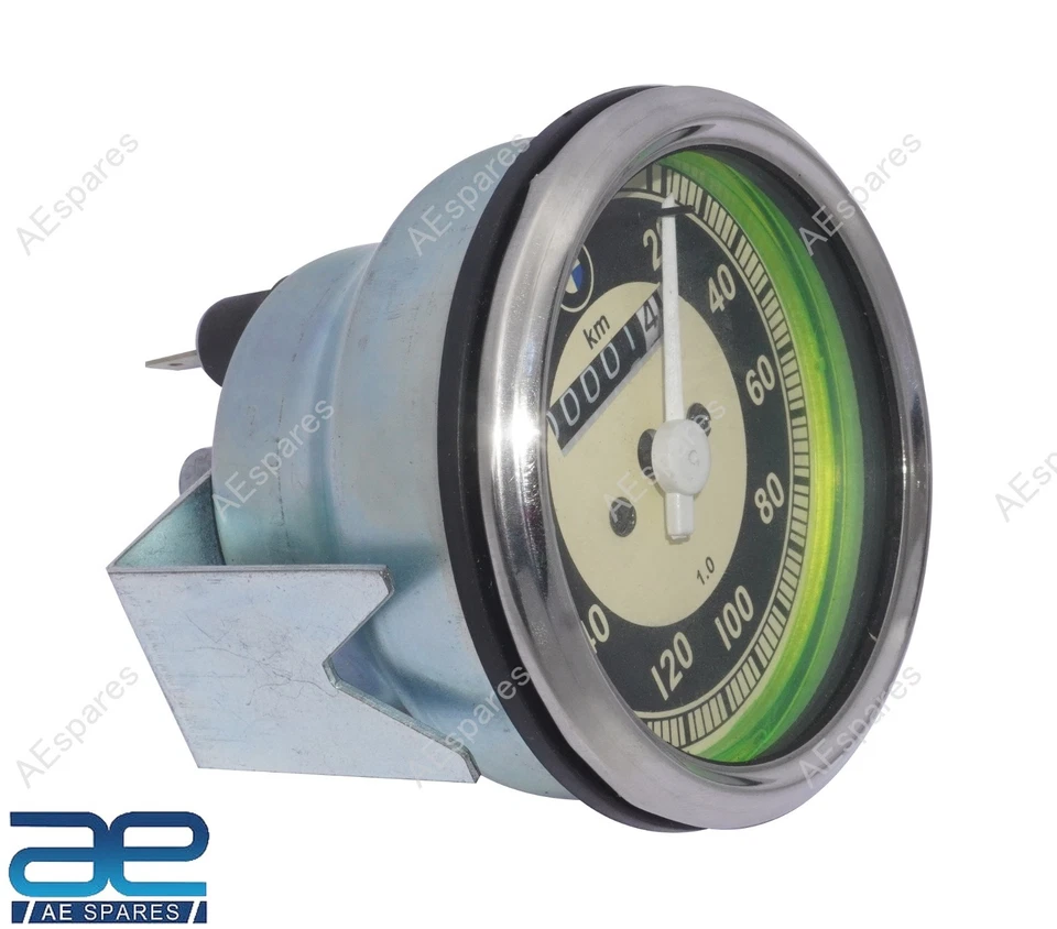 Velocímetro facial negro y crema 20-180/0-180 Kmph para BMW R50 R60 R69 R69s NUEVO Foto 4 de 4