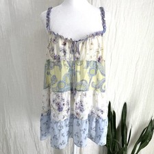 Y2K Victorias Secret Patchwork Slip Dress L Sheer Fairy Coquette Paisley Vintage