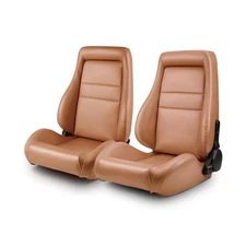 ModifyStreet Universal Classic Plain Brown PVC Reclinable OBS Style Seats Pair