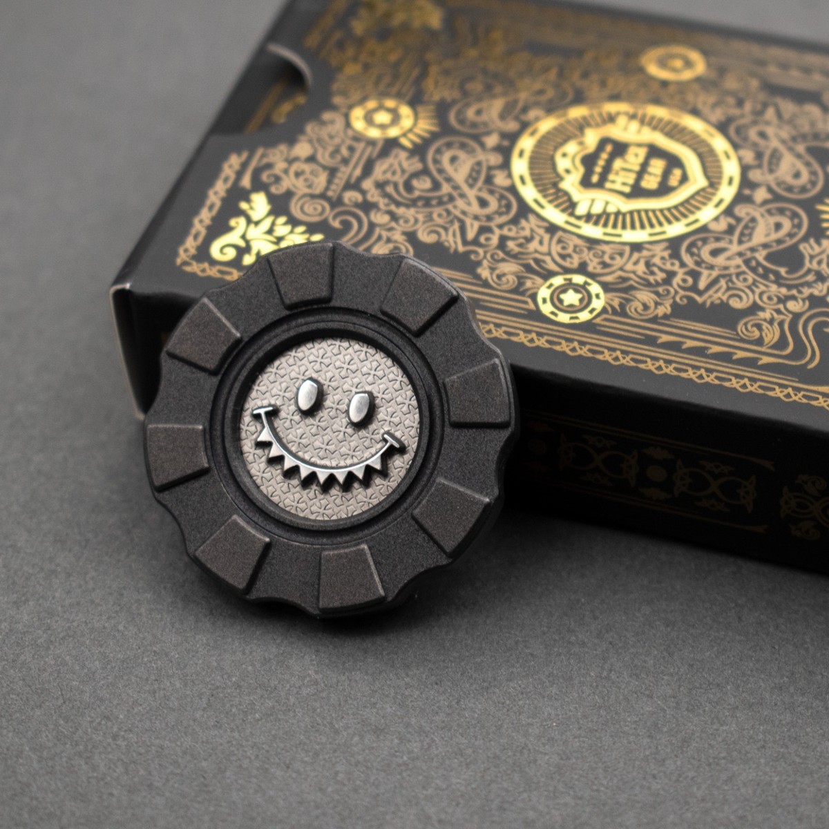 NEW! HiTex Gear x Steel Flame SMF Titanium EDC Chip, Smiley Face