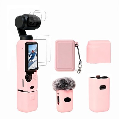 Frevyve Case for DJI Osmo Pocket 3/Xtra Muse Camera, Soft Silicone Pink