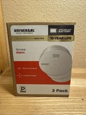 Universal Security Instruments 10-Year Photoelectric Smoke Fire Detector (3-PK)