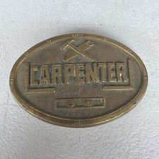 1979 Baron Buckle Solid Brass Carpenter Local Tools Belt Buckle Engraved Larry
