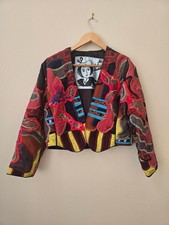 Vintage 80s Judith Roberts LaColeccion Patchwork BoleroJacket Wearable Art M
