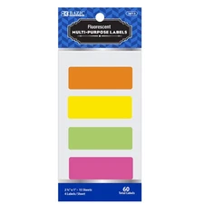 BAZIC All Purpose 2.75" x 1" Self-Adhesive Neon Shipping Labels, 60-Pack