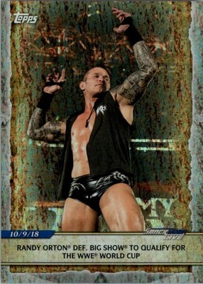 2020 Topps WWE Road WrestleMania Foilboard 66 Randy Orton Def Big Show Qualify