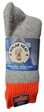 Men's Polar Heat Premium Wool Thermal Socks 3 pairs Size 7-12 NWT 20 Wool