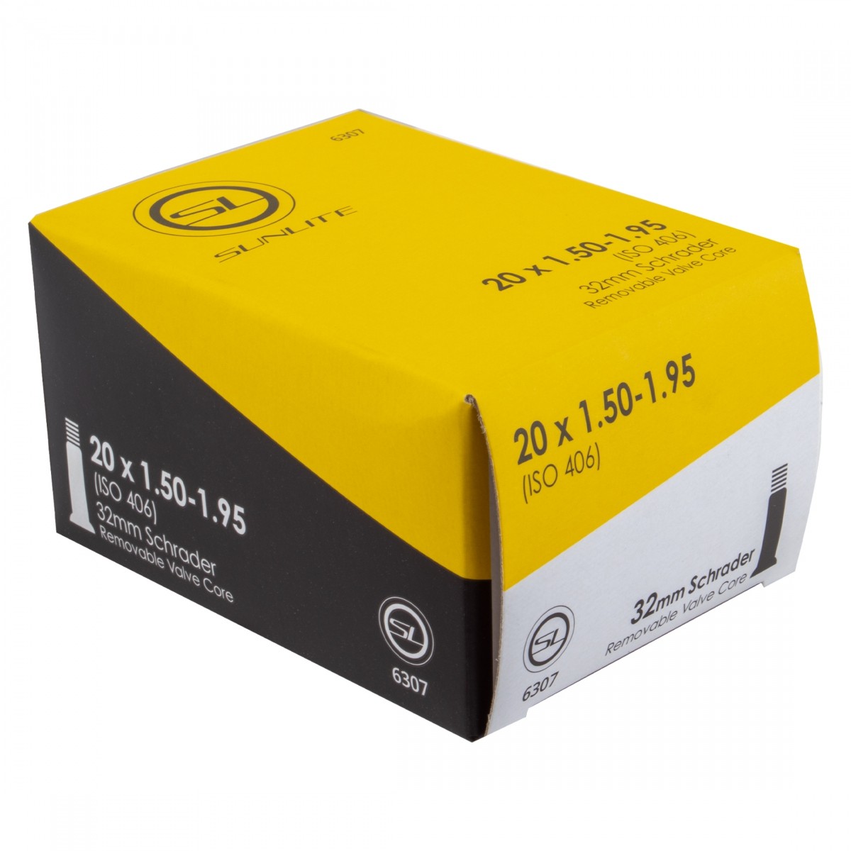 Трубка для клапана Sunlite Schrader 20x1.50-1.95, 32 мм, fsw44 мм, прочная резиновая