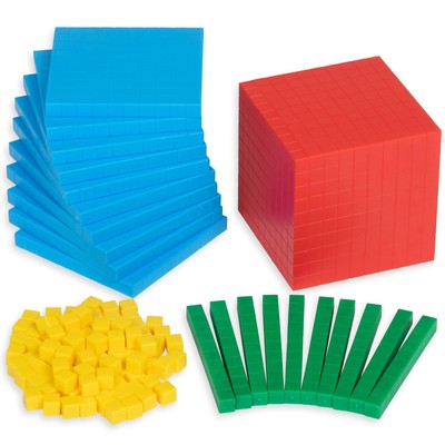 Four Color Plastic Base Ten Blocks - 121 Pieces - Hands-on Math Manipulative ...