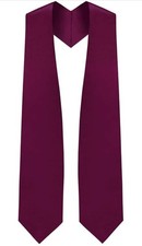 Clerkmans Unisex Adult 62  Long Plain Graduation Stole Sash Maroon