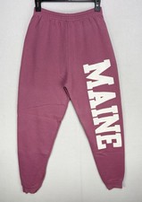 Vintage Maine Sweatpants Women’s Medium Tapered Made In USA Tultex Pink Comfy