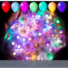 100pcs 10-Color LED Balloon Lights Battery Powered Waterproof Party Decorations