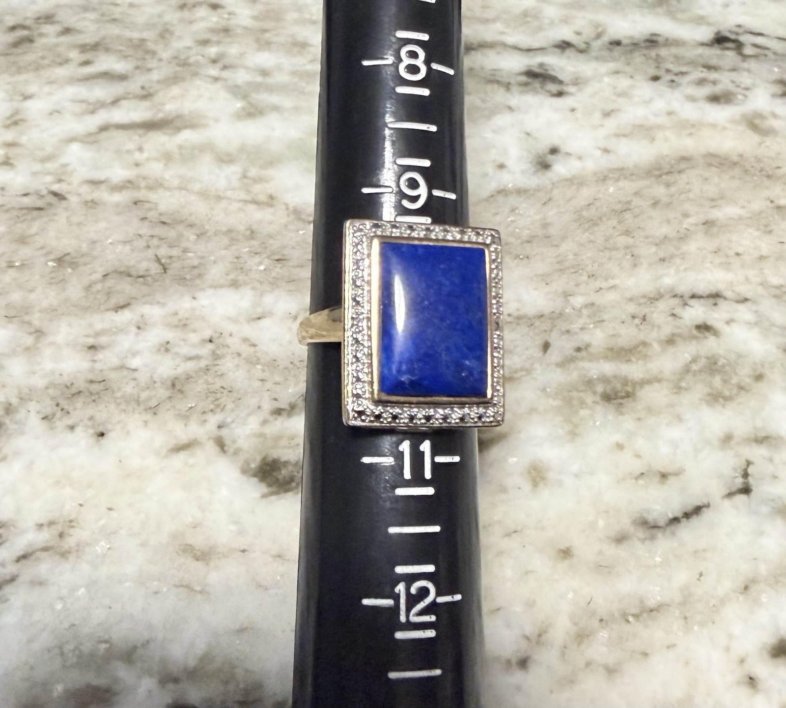 Sterling Rectangular Cocktail Ring Size 10 - image 4