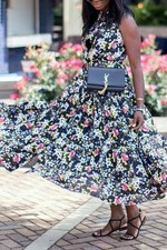 Pre Owned Banana Republic Floral Flower Button Maxi Dress  Regular Size o