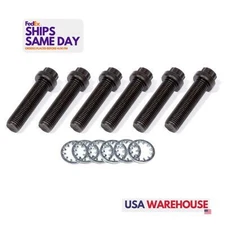 Brinn Transmission 79142, Set of 6 Black Steel Flywheel Bolt Kit Ford Performanc