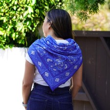 Large 39" Batik Bandana, Hand Dyed, 100 Soft Cotton, Oversized Large Head Scarf