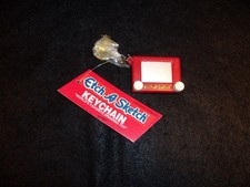 Vintage 1994 Miniature Plastic Working Etch A Sketch Magic Screen Keychain Toy