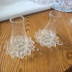 VINTAGE FEDERAL GLASS CO.  PAIR OF HURRICAN CANDLE FAIRY LAMP 5" TALL