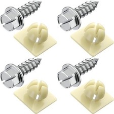 License Plate Screws with Nylon Inserts - Stainless Steel Rust Size: Set of 4