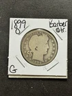 1899 O Barber Silver Quarter Nice G+ Good U.S. 25c Type Coin (Raw18241)
