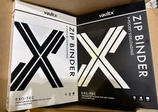 2x VaultX SV10.5 Binder 9 Pocket Black Bolt & White Flare Binders side load