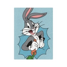 Looney Tunes Bugs Bunny Carrot Blue Burst Fleece Blanket