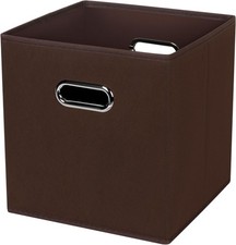 Black Foldable Storage Cubes Bins Fabric Storage Box Cubes Organizer Baskets W/