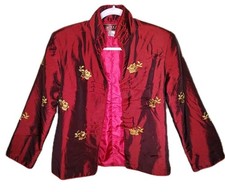 Jinhauatang Red Floral Chinese Designed Jacket Women's XL