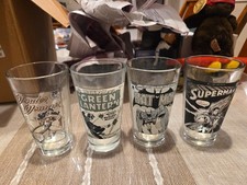 Vintage DC Comics Pint Glass Set Batman Green Lantern Superman Wonder Woman