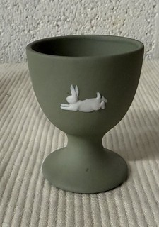 Wedgwood Jasperware Tray Sage Green Classical Scene Relief Leaf Border