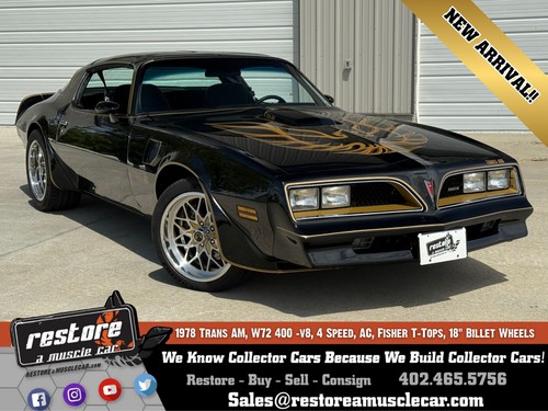 1978 Pontiac Trans Am W72 TA 6.6, 4 Spd, Fisher T-Tops, Bandit Style TA